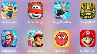 Red Ball 4,Minion Rush,Angry Gran Run,Subway Surf,Temple Run 2,Oddbods Turbo,Mario Run,Super Wings screenshot 5