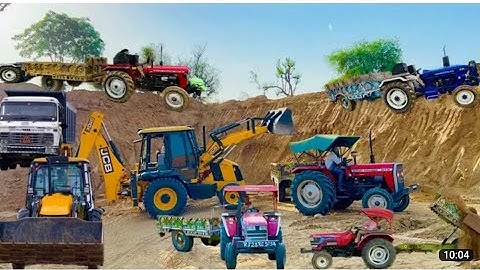 JCB 3dx Loading Mud in Trolley With  Mahindra A sonalika  Tractors || powertrac video @Abibulhoq