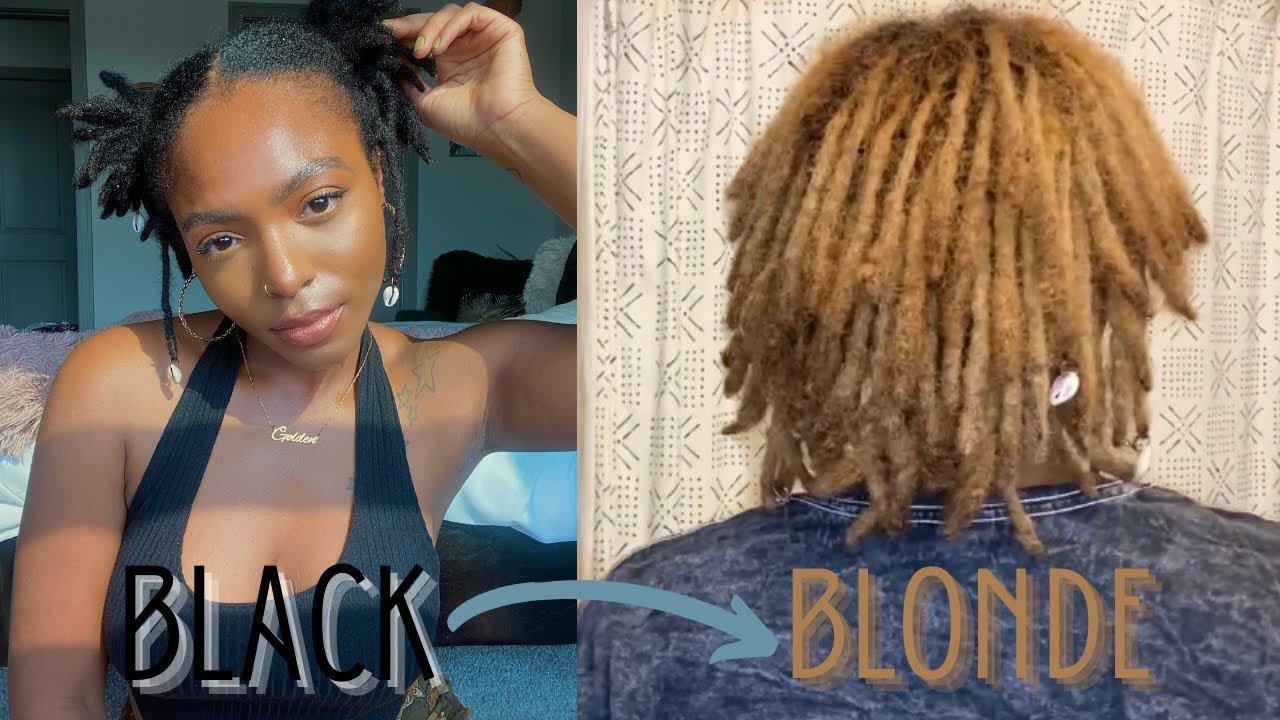 Vlogtober Day 10: I bleached my locs at home Black to Blonde(honey blonde) ...