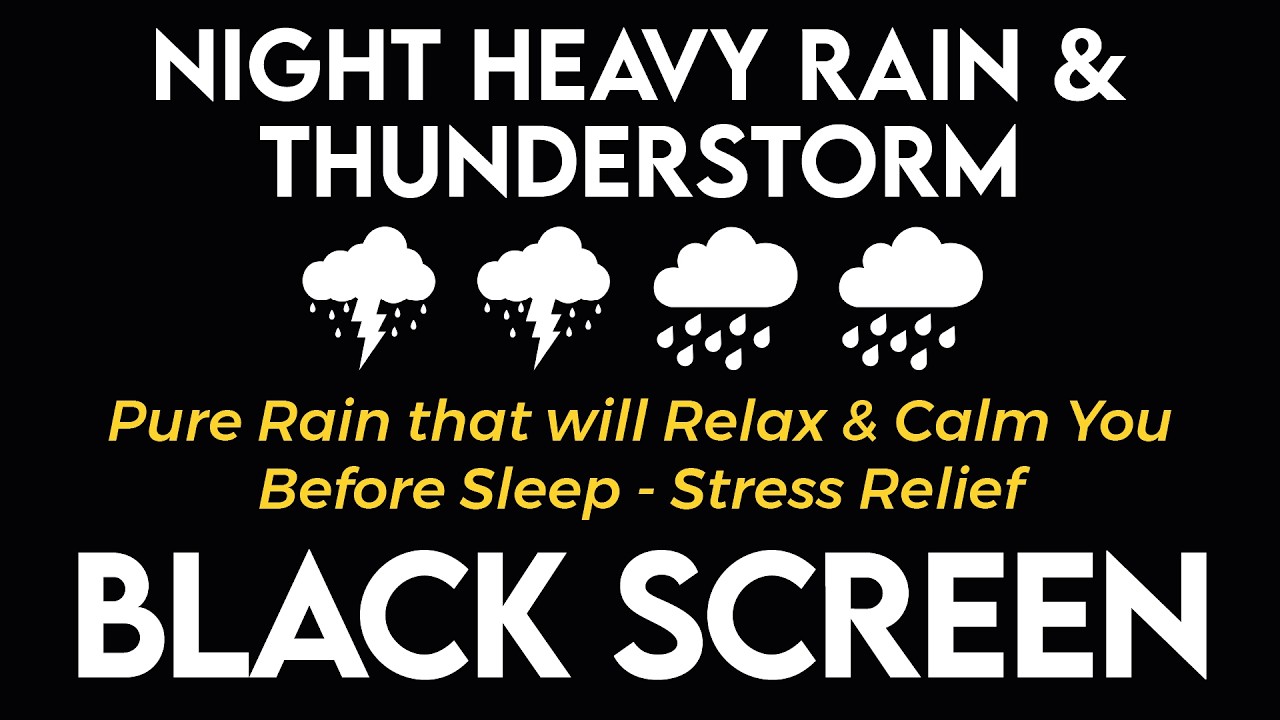 Чистый дождь, который расслабит и успокоит вас перед сном 💤 Сильный дождь с громом для более глубок