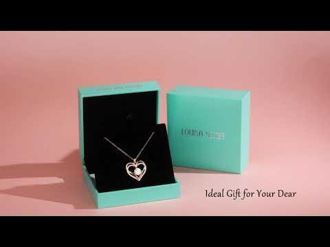 LOUISA SECRET Rose Gold Heart Pendant Necklace for Women Girls 925