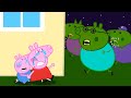 Zombie apocalypse a scary night for peppa pig family  peppa pig funny animation