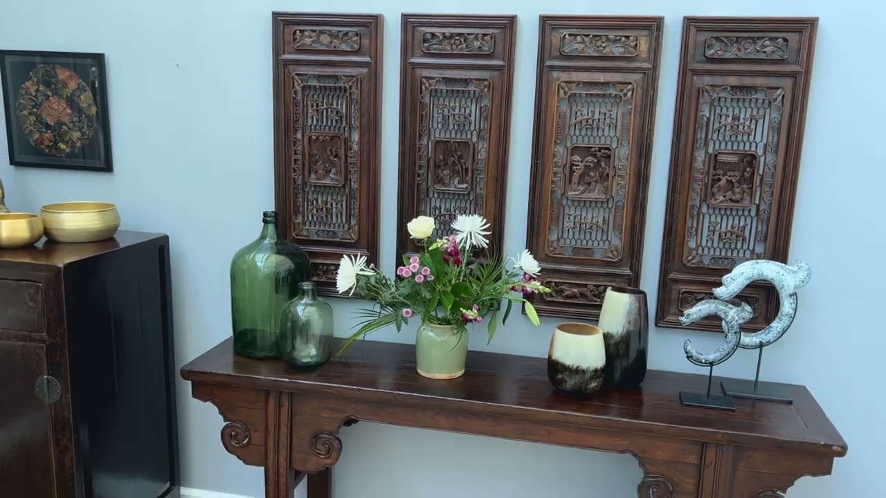 Antique Chinese Carved Window Panels
