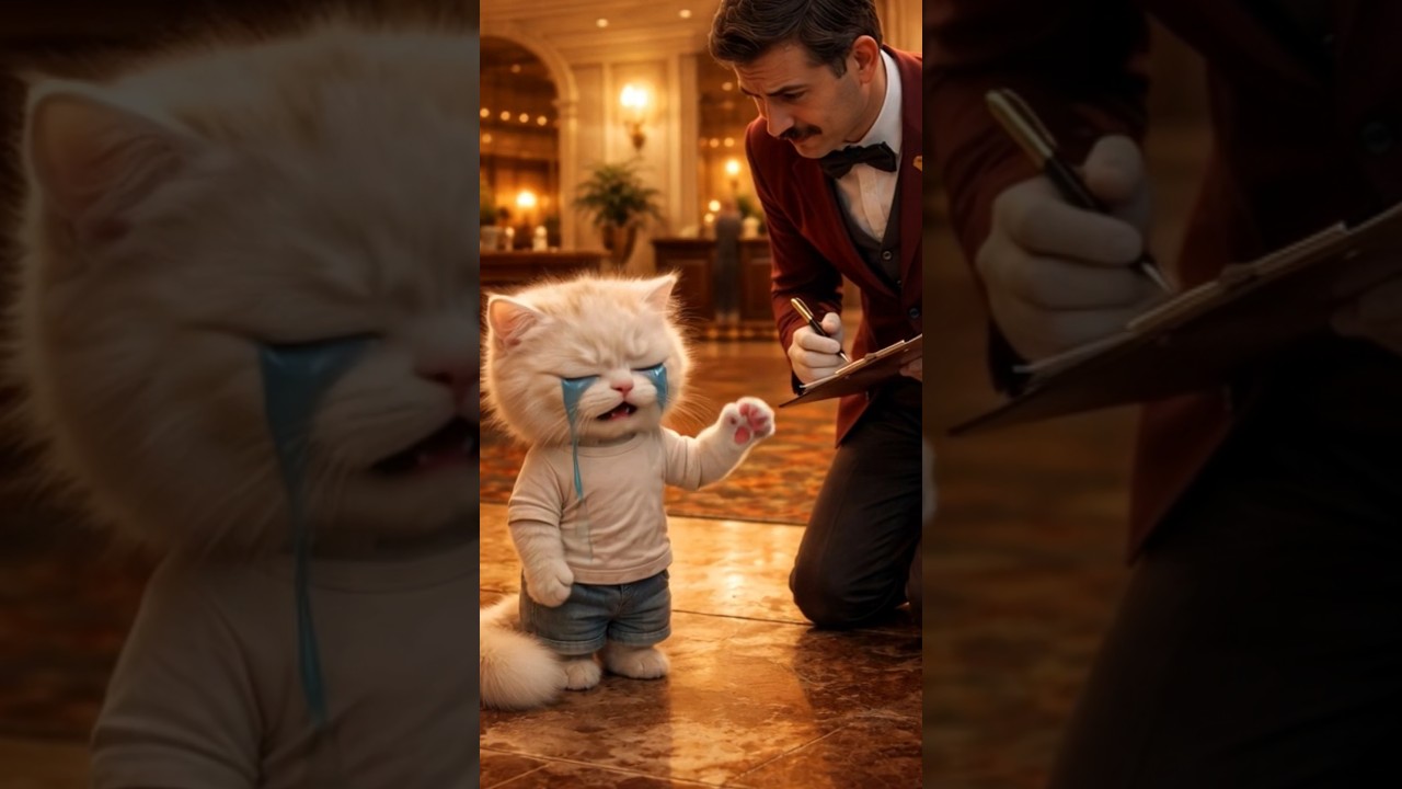 Cat is working hard🥺for her mom to give food🥰❤️