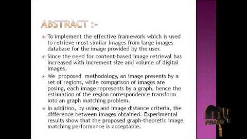 Final Year Projects | Content-Based Image Retrieval with Graph Theoretic Approach