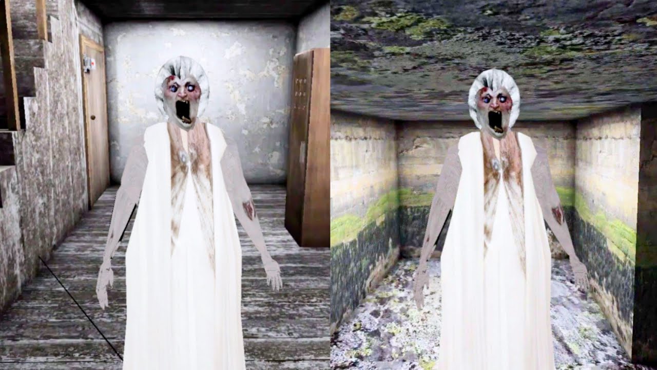 Granny Update 1.9 Slendrina's Mom Inside House Vs Slendrina's Mom Inside Sewer - Granny 1.9 Mod