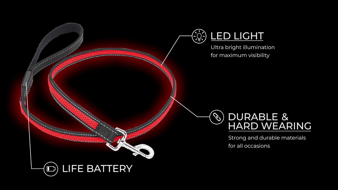 PET-LMSH-RED - Mighty Pet Light Up Leash