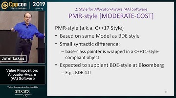 Value Proposition: Allocator-Aware (AA) Software - John Lakos - CppCon 2019