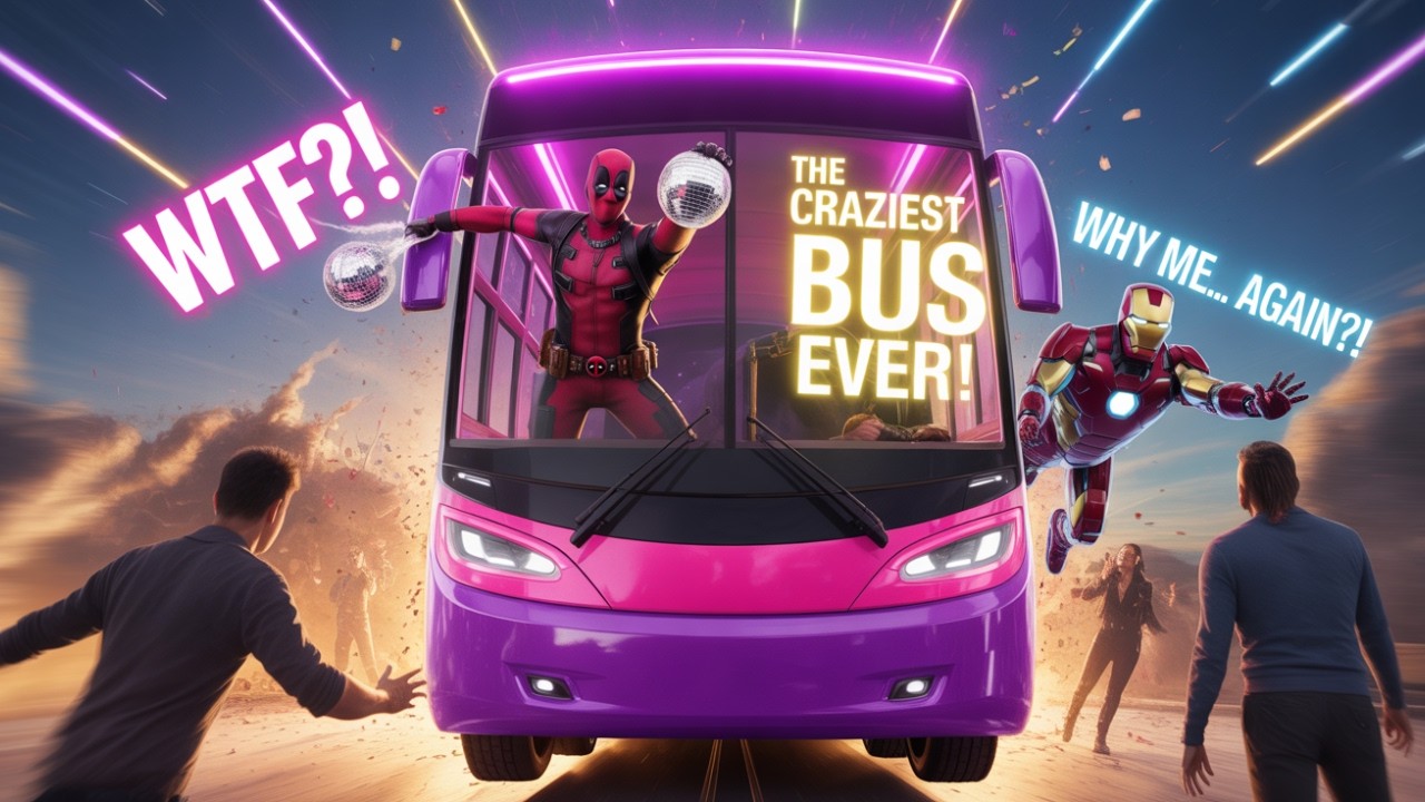 WITNESS DEADPOOL AND IRON MAN'S CRAZY DISCO BUS RIDE FROM HELL!