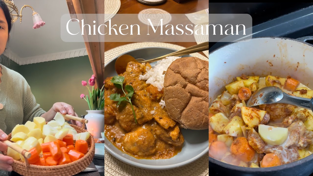 มัสมันไก่สูตรอบในเตา หมดปัญญาไหม้ที่ก้นหม้อ #คนไทยในอังกฤษ #สะใภ้อังกฤษ 