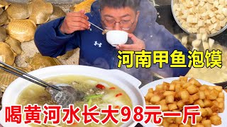 河南王屋山脚下吃甲鱼泡馍，喝黄河水长大98元一斤，汤浓味鲜真的美#麦总去哪吃