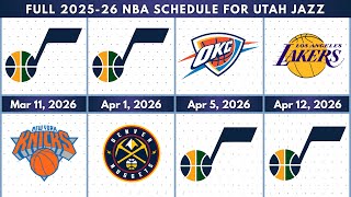 Utah Jazz | Full 2025-26 NBA Schedule Jazz Schedule 2025