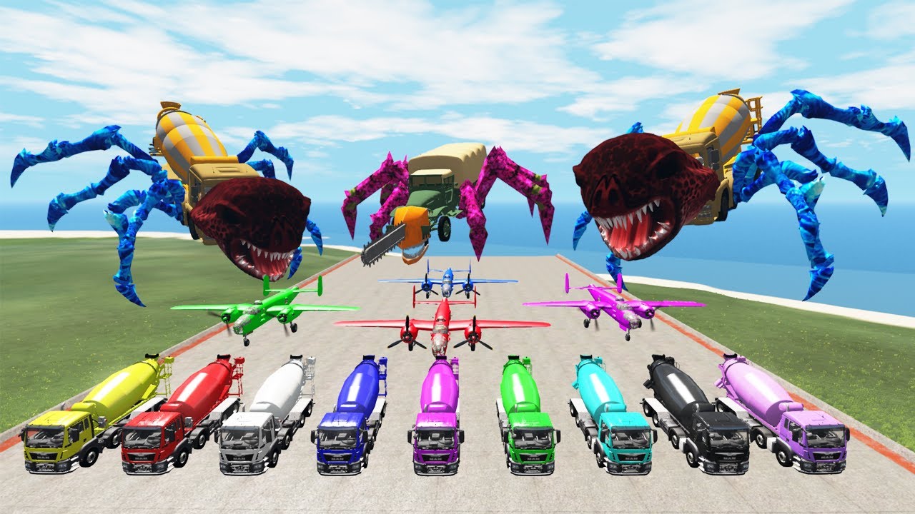 Xe tải, xe bồn, xe container, xe buýt, ô tô, oto, ôtô hoat hinh, ô tô hoạt hình, xe trộn bê tông, xe