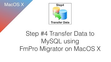 Step #4 Transfer Data from FileMaker to MySQL using FmPro Migrator [MacOS X]