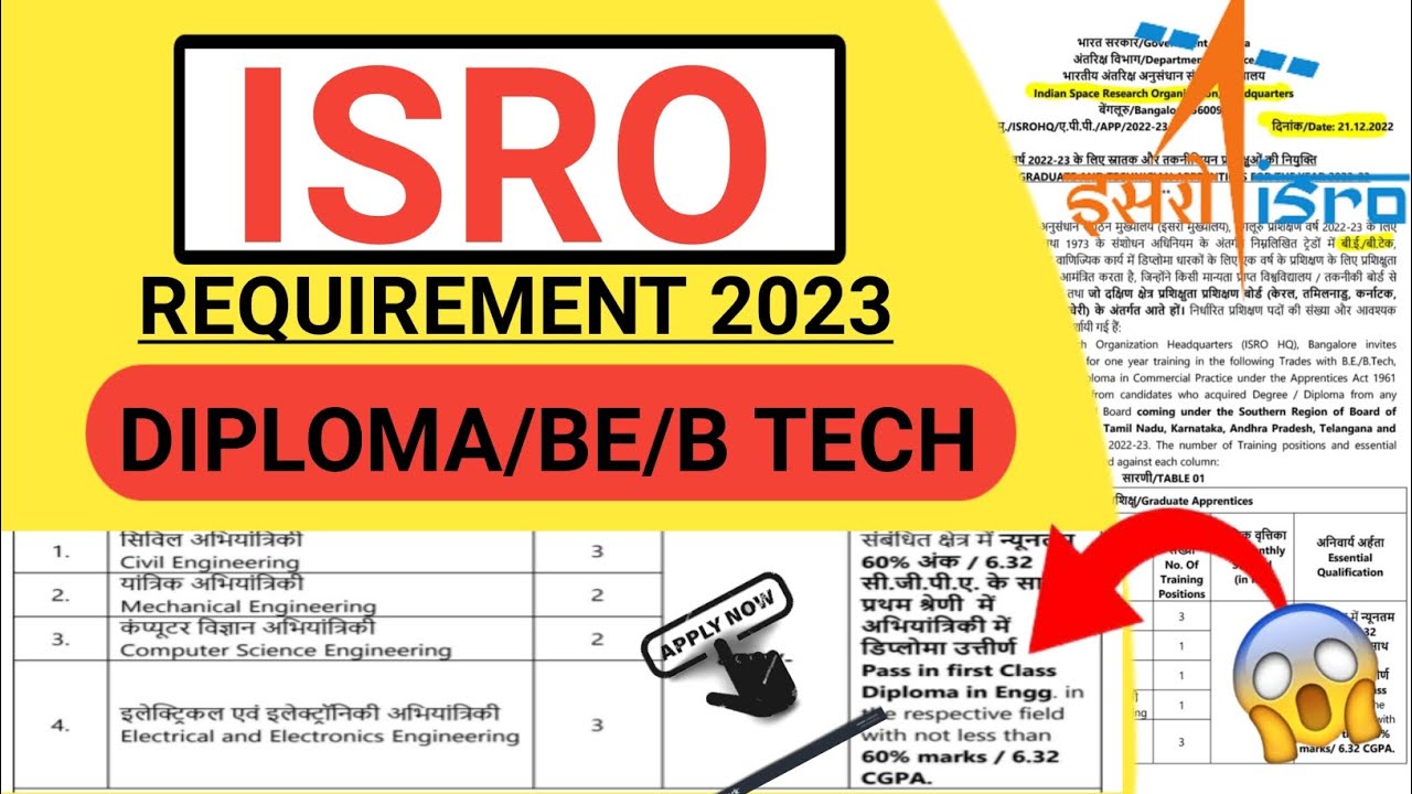 ISRO requitment 2023 | ISRO vacancy 2023 | ISRO vacancy 2022 | ISRO requitment 2022