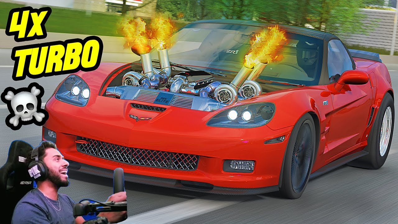 Я поставил 4 турбины на этот Corvette looool | 3000HP Assetto Corsa Mod