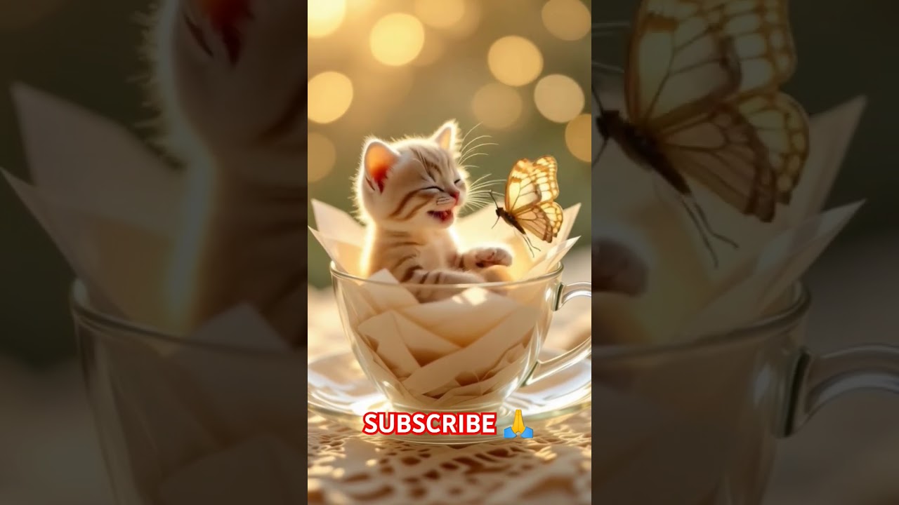 Cute Cat and Butterfly |AdorableMoment Caught on Camera