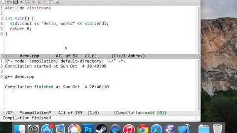 How to compile and execute a C++ program in Emacs