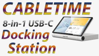 CABLETIME Screen Dock | 8-in-1 USB-C Docking Station with 5.5 Built-in Display