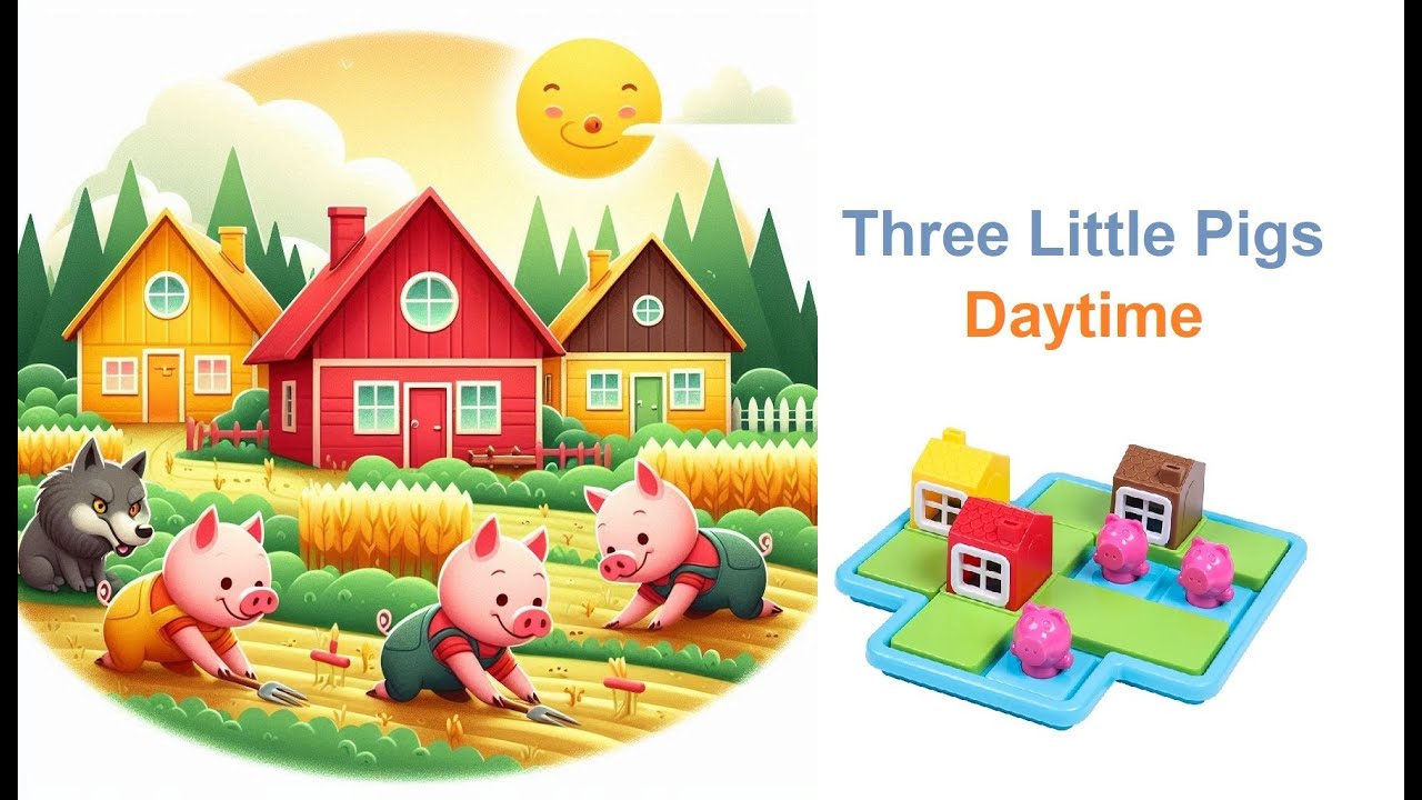 Three Little Pigs - Daytime (Puzzle Game, 24 Challenges) - YouTube