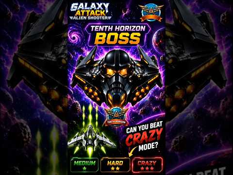 Galaxy Attack Medium vs Hard vs CRAZY Mode! 🔥 alien shooter #Shorts #galaxyattack #viral