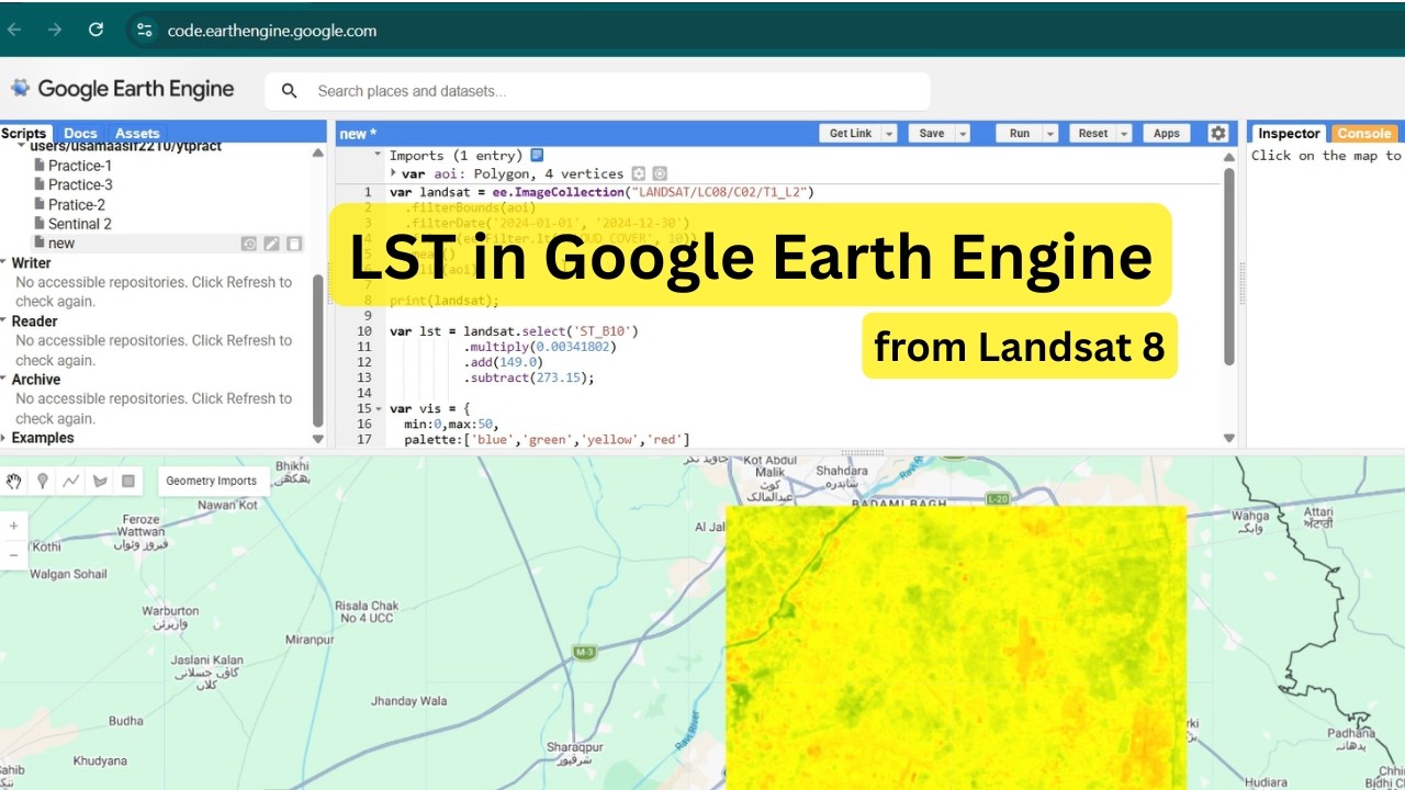 LST from Landsat 8 in Google Earth Engine | Landsat 8 Land Surface ...