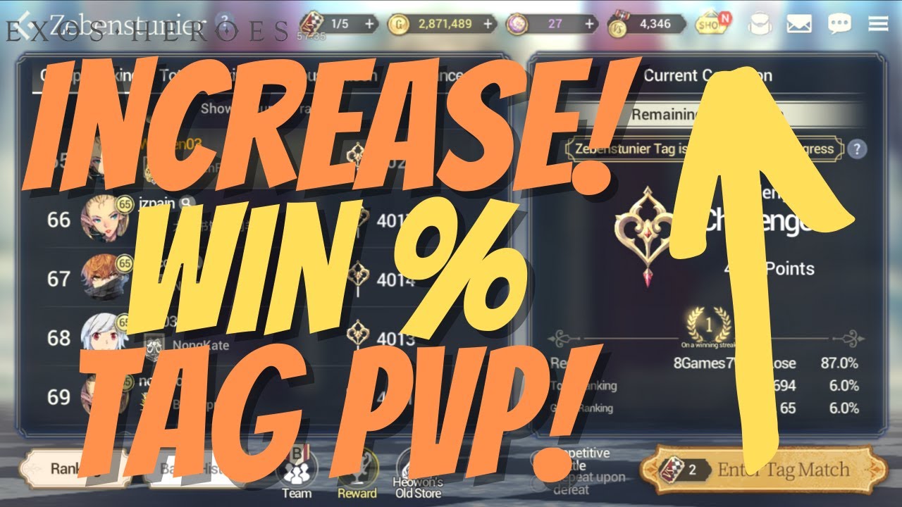 PVP Tag | How to Build your Teams, Match-ups and Gameplay | Exos Heroes