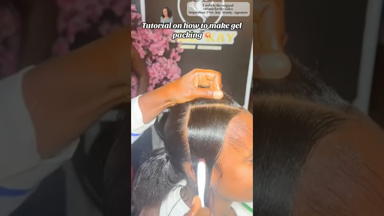 Гладкая прическа с низким хвостом и пробором посередине 🌸😍