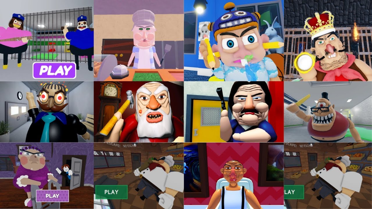 BABY BEBO'S DAYCARE, MISS HAPPI'S TOYSHOP, TEAM GRANDMA, BEN'S HIDEOUT, DHUUR, ROBLOX JUMPSCARE'S