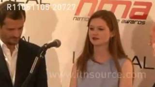 Bonnie Wright, David Heyman and David Barron @ press room NMAs 2011