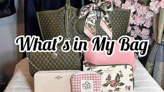 Olive Green Riva Tote by Ferrara  - What’s in my Bag