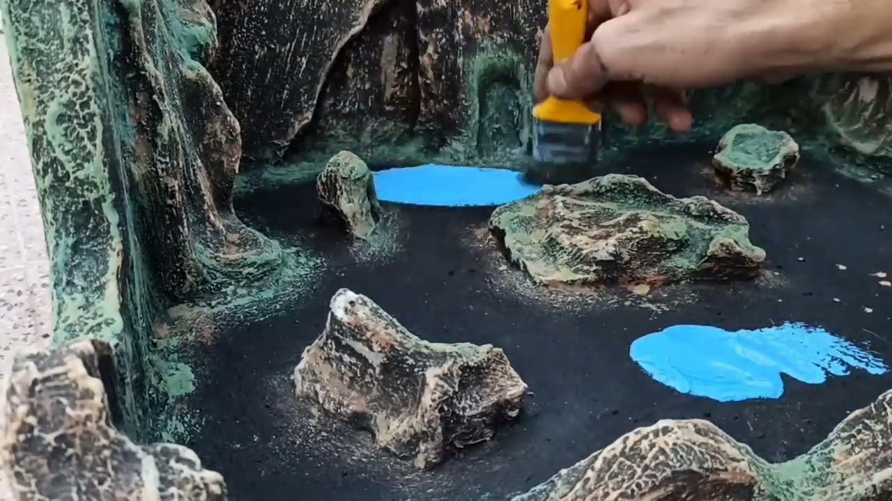 إصنع حوضك السمك  في المنزل من قطع الستايروفوم / how to make cement aquarium at home from styrofoam