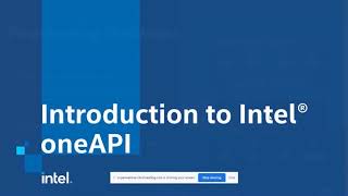 Module 1  Getting Started with oneAPI