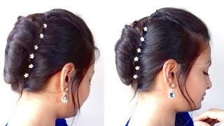French Bun/French Roll/French Twist In Hindi|Ganesh Chaturthi Special Hairstyle| AlwaysPrettyUseful