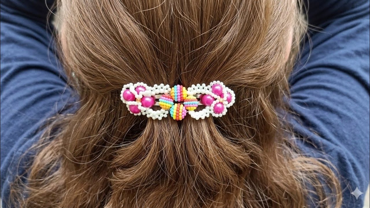 How to make beads beautiful hair pin #khushart #diy #diybeads #handmade 