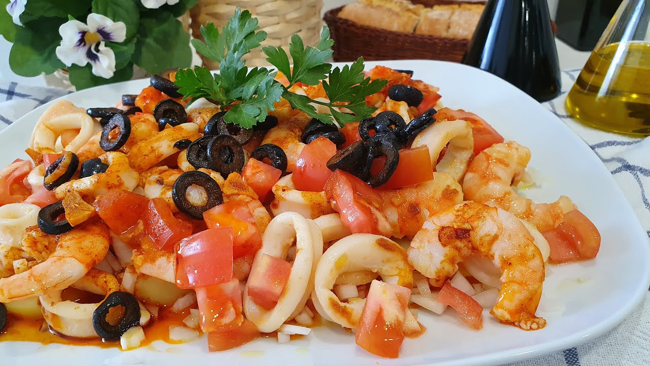 Ensalada tibia de langostinos y calamares ¡¡¡ BRUTAL !!!