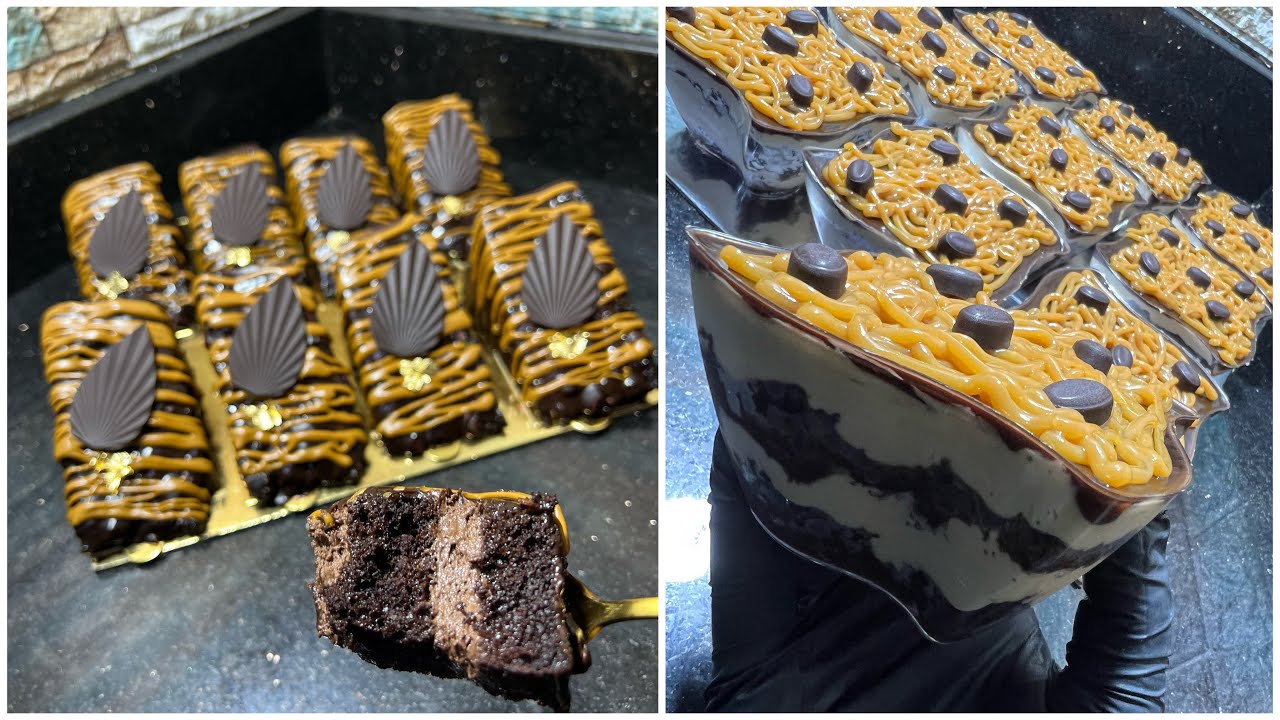 الشاطره اللي تطلع منه ١٠٠٠ صنف ونوع⁉️جاتو هرمي فادج بحشو الموس وكب فادج القهوه عالم تاني من المذاق😋