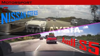 GTR R35 vs Audi S5 (Modded) - Nissan GTR thought it is an AUDInary S5 - Then this "HAPPENED"