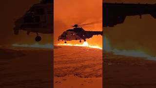 Icelandic coast guard uses helicopters to monitor volcanic eruptions