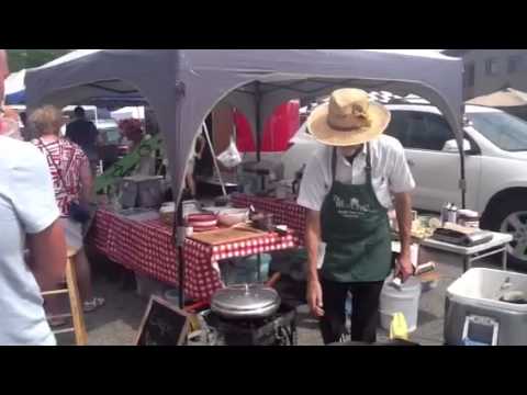 Crepes Flipping At The Farmers Market In Sturgeon Bay Door County