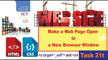 Task 21t | Set a Web Page to Open in a New Browser Window | IGCSE ICT | Hodder Education