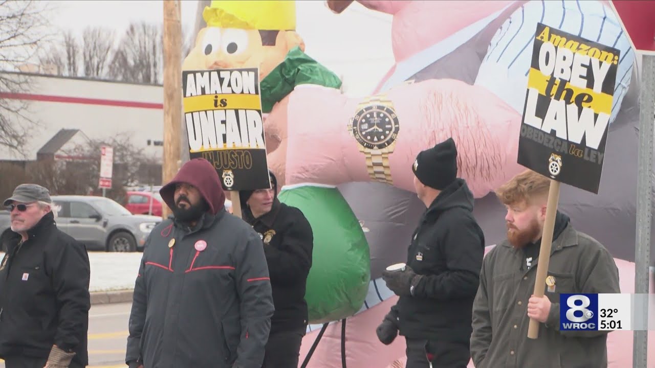 Rally at Amazon facility in Rochester in support of national strike ...