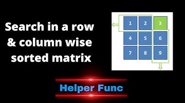 Search in row-wise & column-wise sorted matrix | Coding Interview Problem | Leetcode
