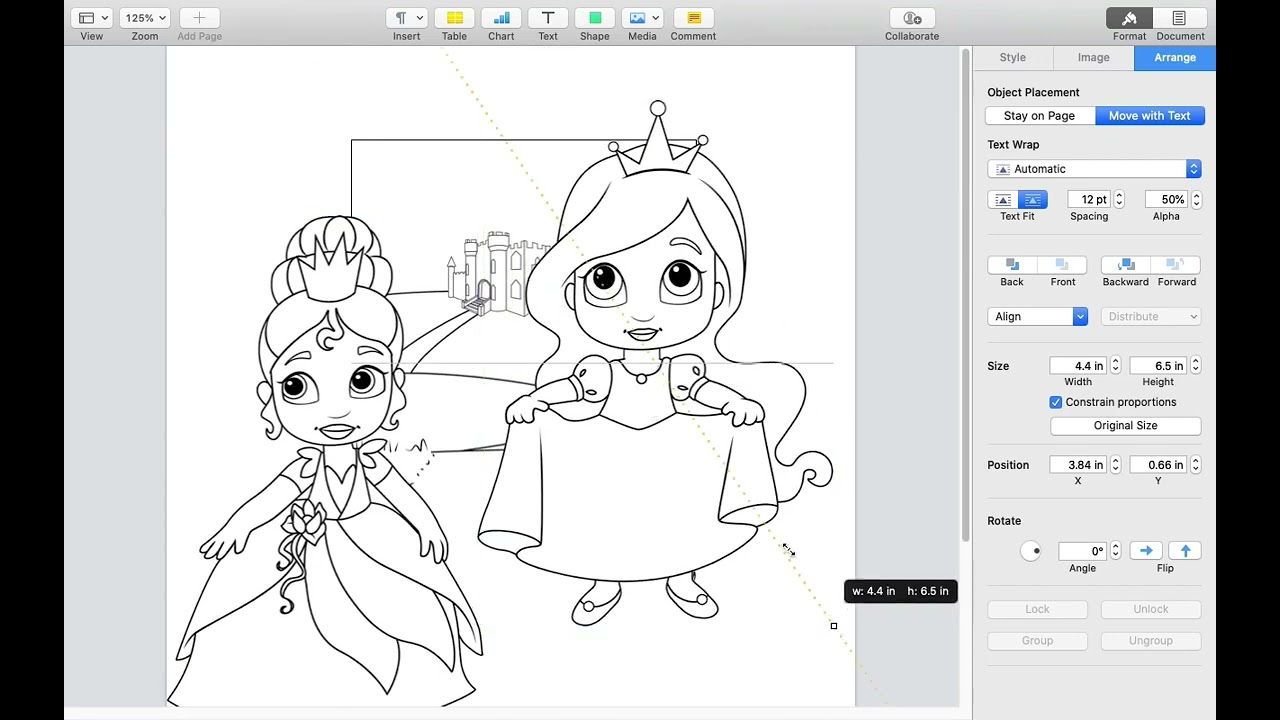 How to create digital scenes with PNG images in Pages