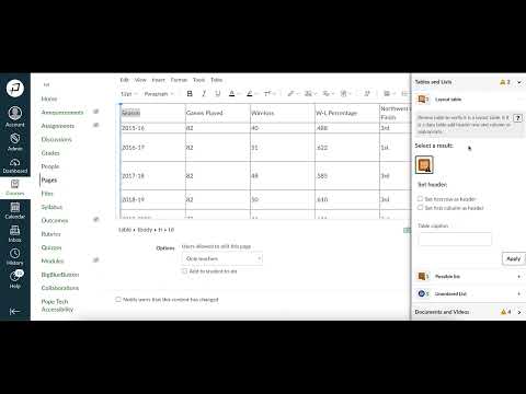 Layout table error - Accessibility Guide