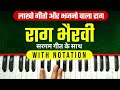 Raag bhairavi aaroh avroh pakad and sargam geet  tutorial with notation  lokendra chaudhary