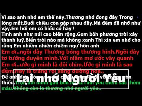 lời bài hát Lại Nhớ Người Yêu mới 2023 lời bài hát Lại Nhớ Người Yêu mới 2023