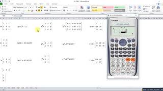 Solve matrix using calculator (Casio fx-570ES) screenshot 1