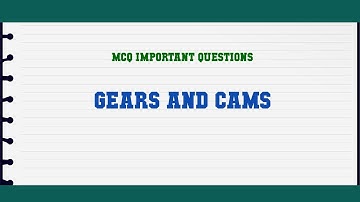 Gears And Cams MCQ Questions