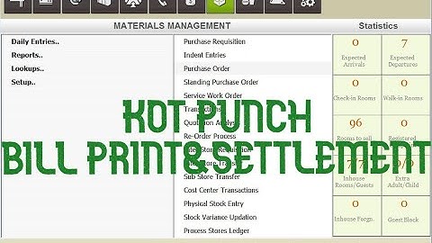 IDS NEXT 6.5 OR 7.0 HOW TO PUNCH KOT, PRINT BILL AND BILL SETTLEMENT